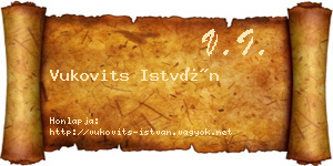 Vukovits István névjegykártya
